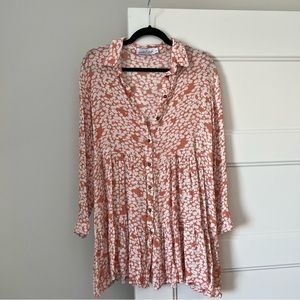 Petal & Pup long sleeve tiered floral tunic mini dress